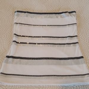 NWOT strapless Cache sequin top